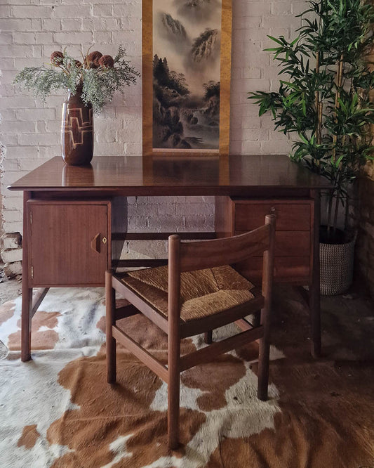 Mid Century Large Teak Executive Desk