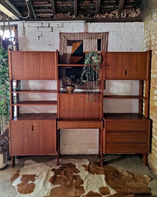 Mid Century Danish Teak Bookcase / Display Cabinet
