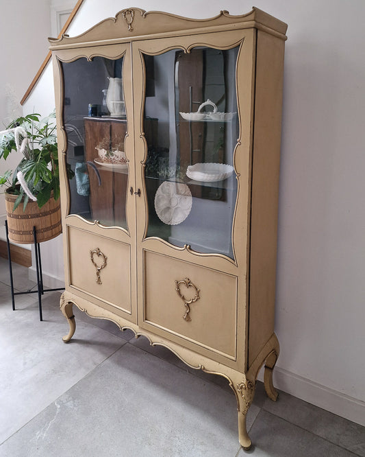 Vintage French Provincial Cabinet Bookcase Gustavian Style