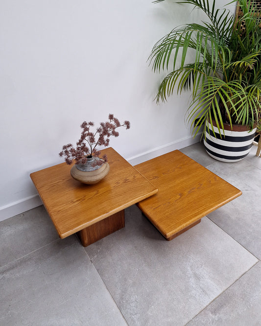 Mid Century Danish Plinth Coffee Table Set (x2)