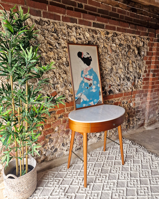 Mid Century Style Mable Top Desk / Dressing Table