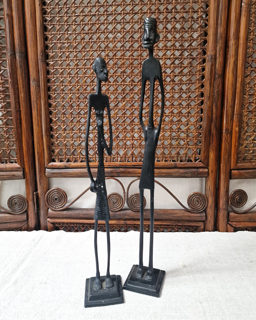 African Brutalist Figure Statue (Pair)