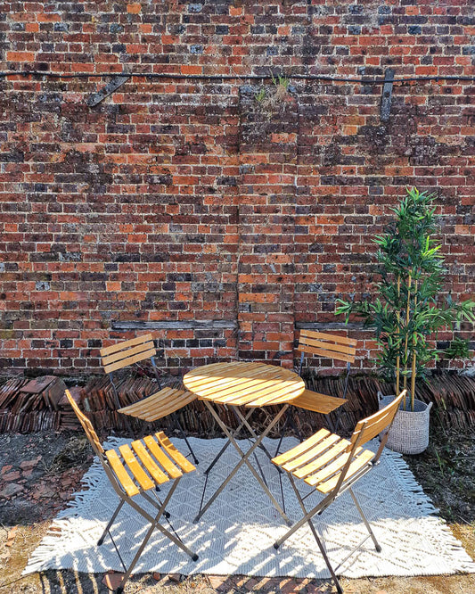 Mid Century Folding Garden Patio Set (table and 4 chairs)