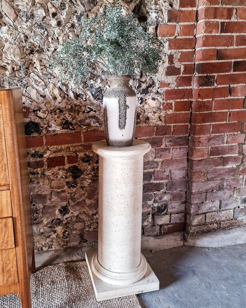 Vintage Faux Travertine Pillar / Pedestal (Pair)