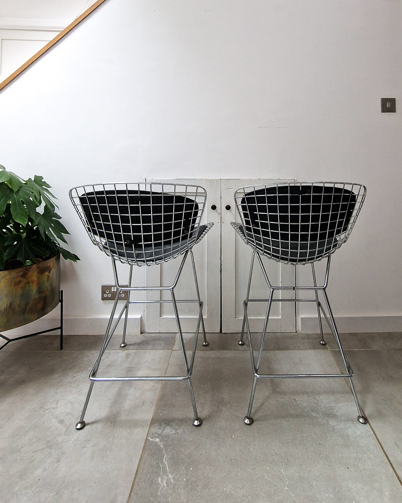 Post Modern Chrome Wire Stool Harry Bertoia Style