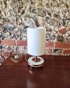 Pair Art Deco Brass Table Lamp (inc. Lampshade)