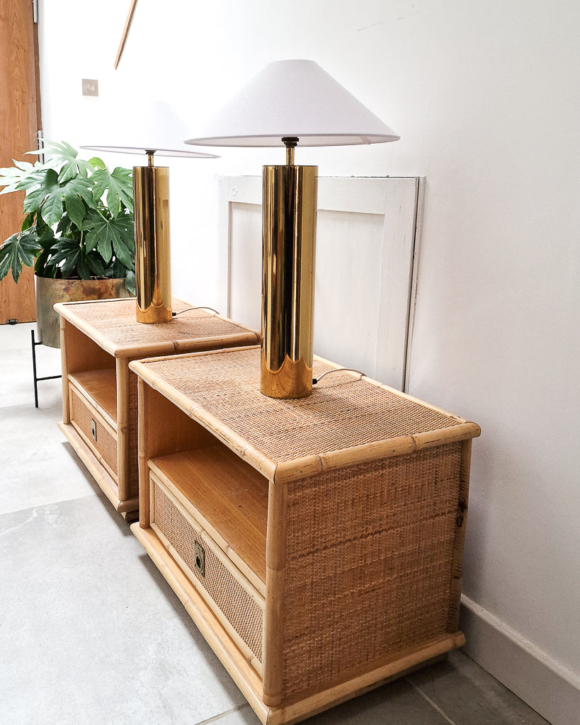 Mid Century Brass Cynical Table Lamps (Pair)