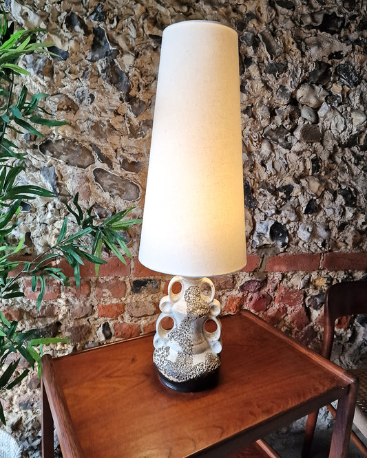 Medium German Pottery Fat Lava Table Lamp