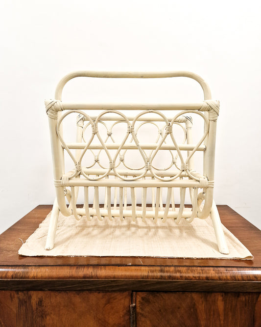 Vintage Bamboo Painted Magazine Rack
