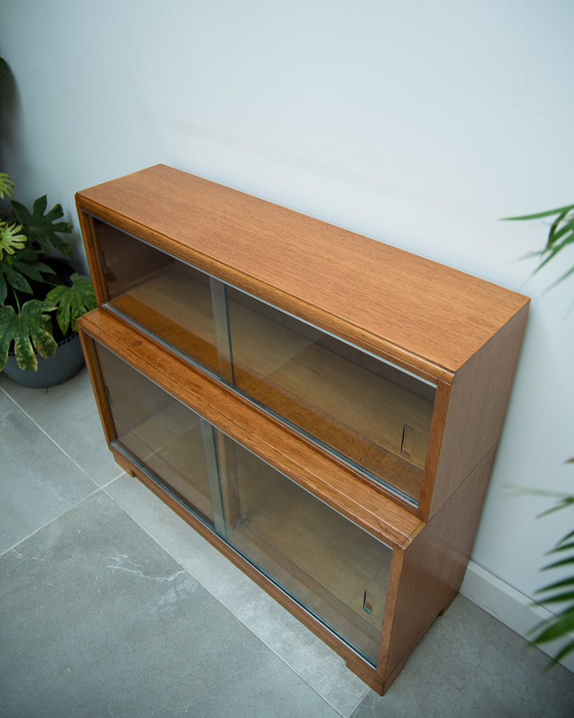 Minty Oak Stacking Bookcase (Glass Doors)