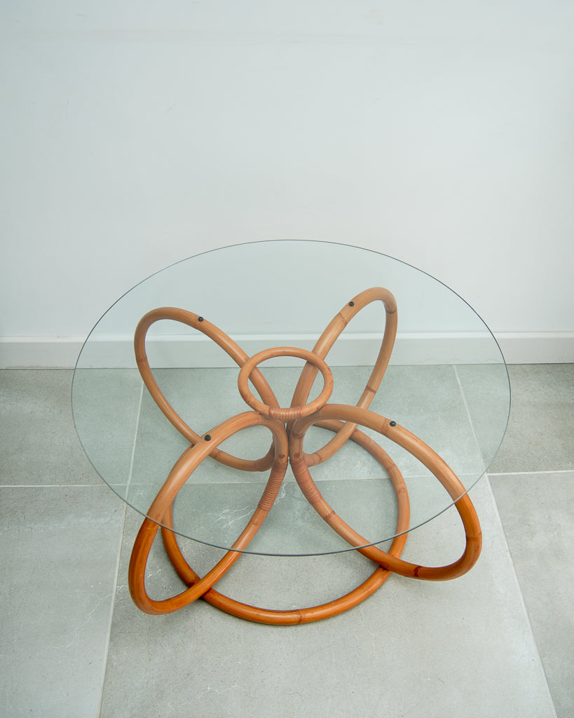 Habitat Vintage Bamboo & Glass Coffee Table