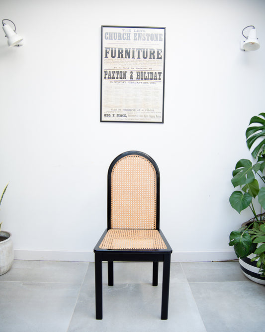 Ebonised Rattan 1980s Chairs (Set of Eight)