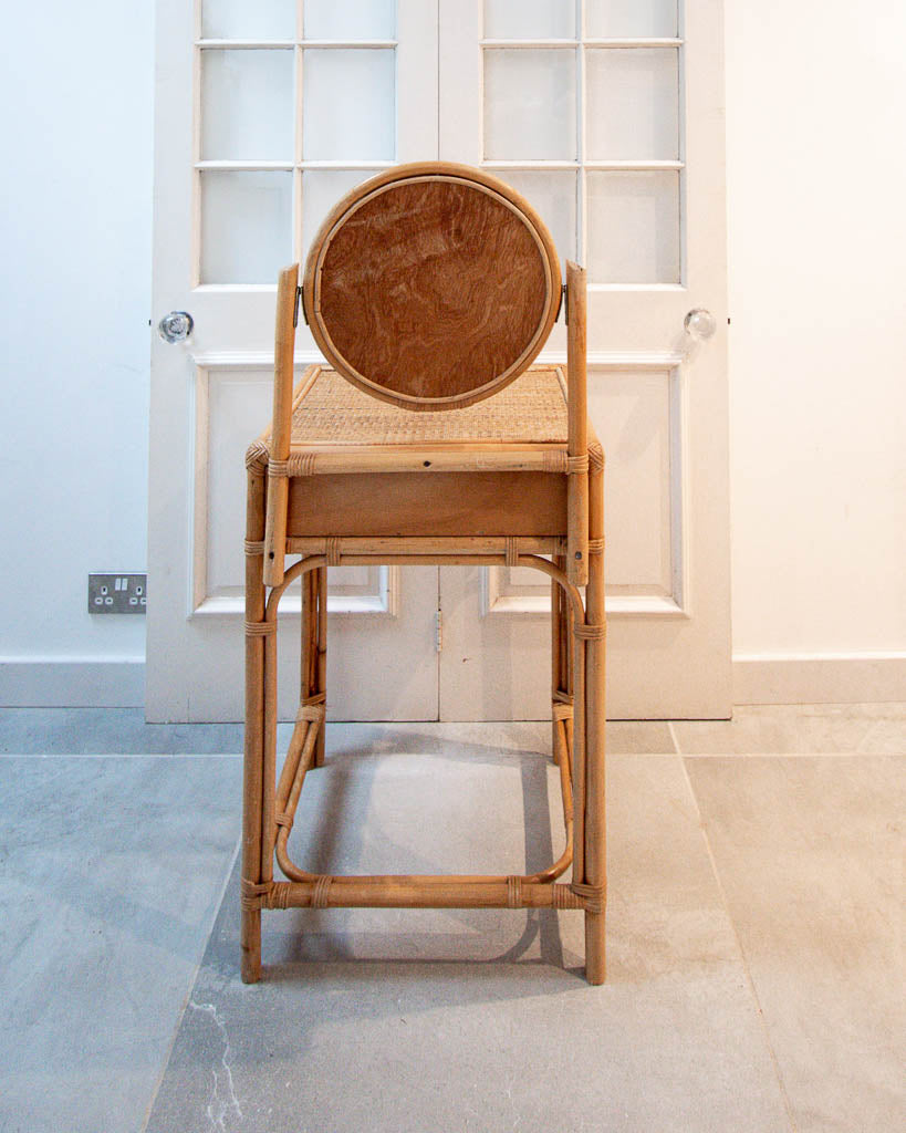 Mid Century Rattan & Cane Bamboo Dressing Table