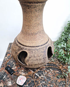 German Pottery Fat Lava Table Lamp (inc. Lampshade)