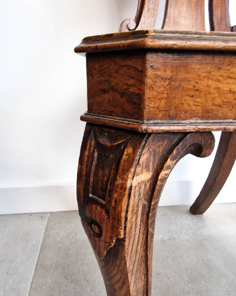 Victorian Carved Oak Hall Chair