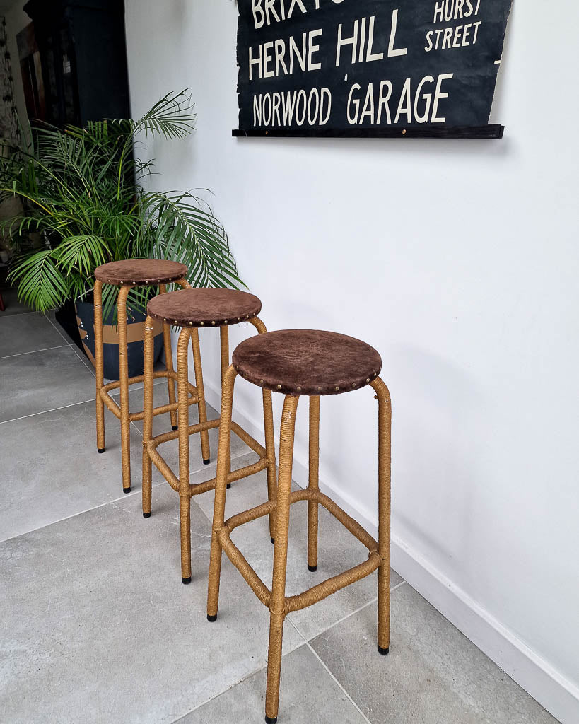 Mid Century Belgium Bar Stools (Set of 3)