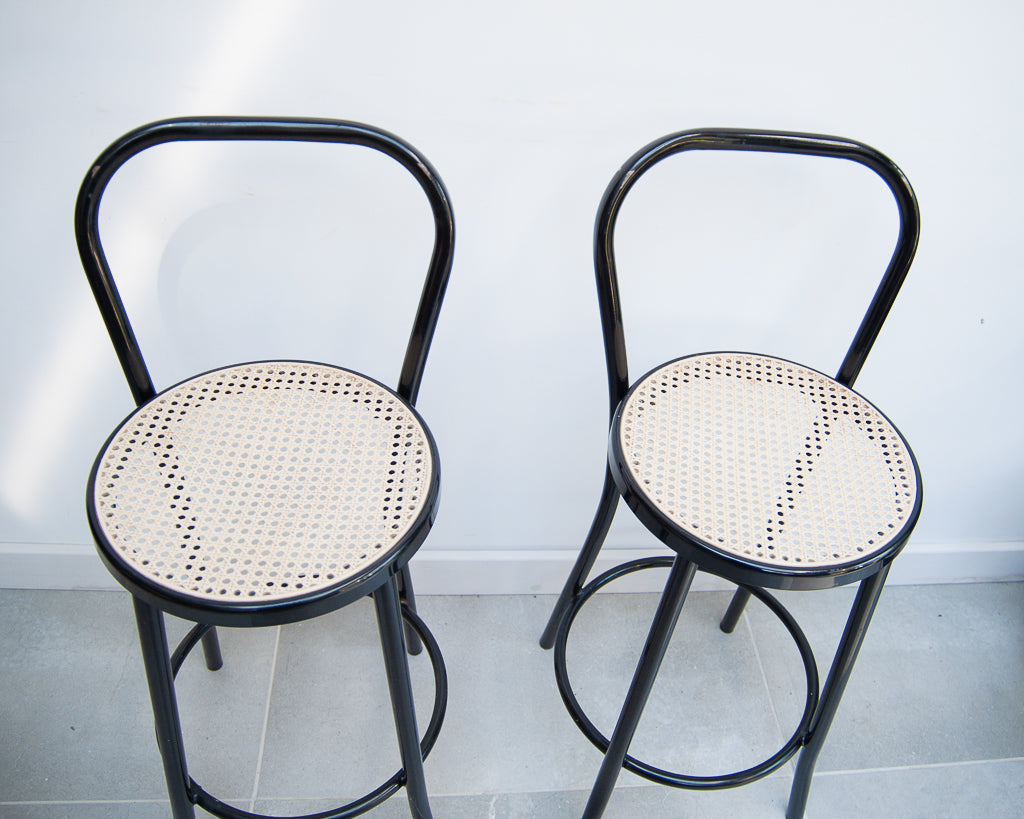 Retro Thonet Style Cafe Bar Stools (Pair)