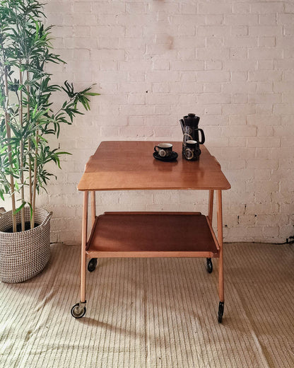 Mid Century Oak Cocktail Trolley