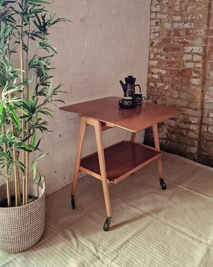 Mid Century Oak Cocktail Trolley