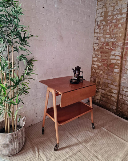 Mid Century Oak Cocktail Trolley