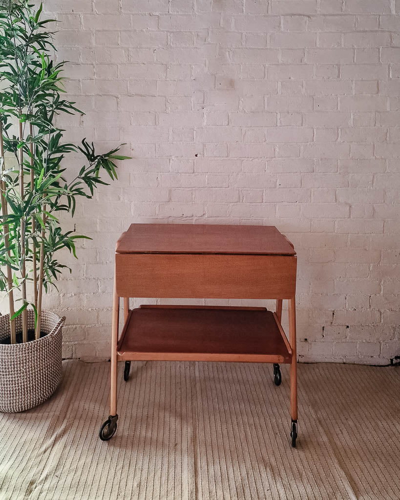 Mid Century Oak Cocktail Trolley