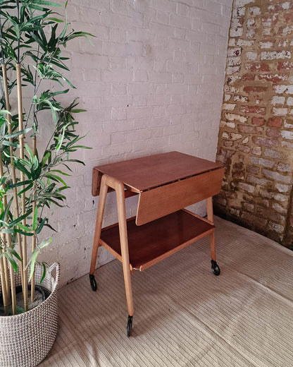 Mid Century Oak Cocktail Trolley