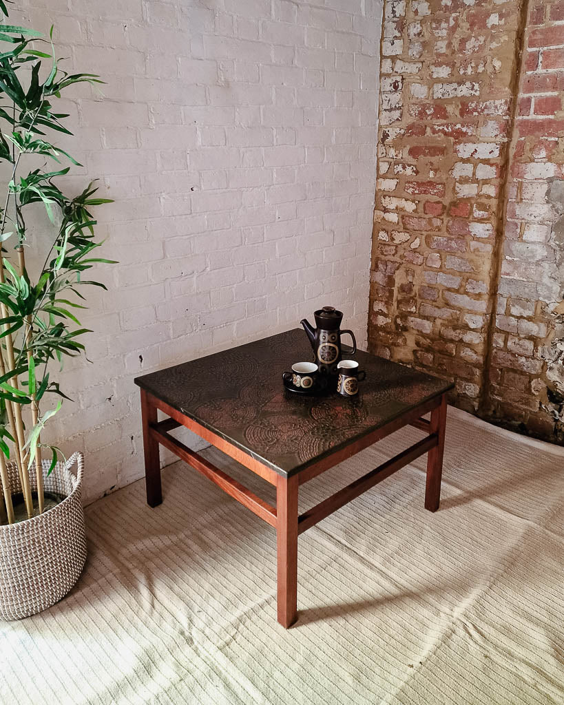 Mid Century Brutalist Square Coffee Table