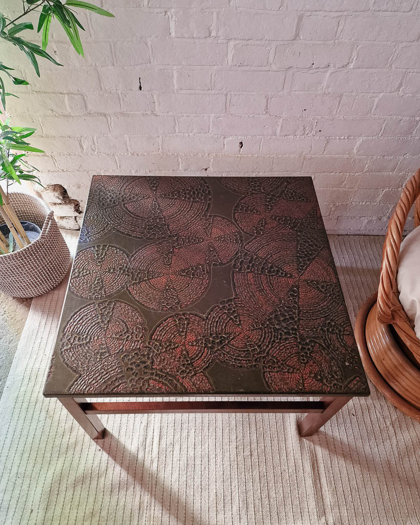 Mid Century Brutalist Square Coffee Table