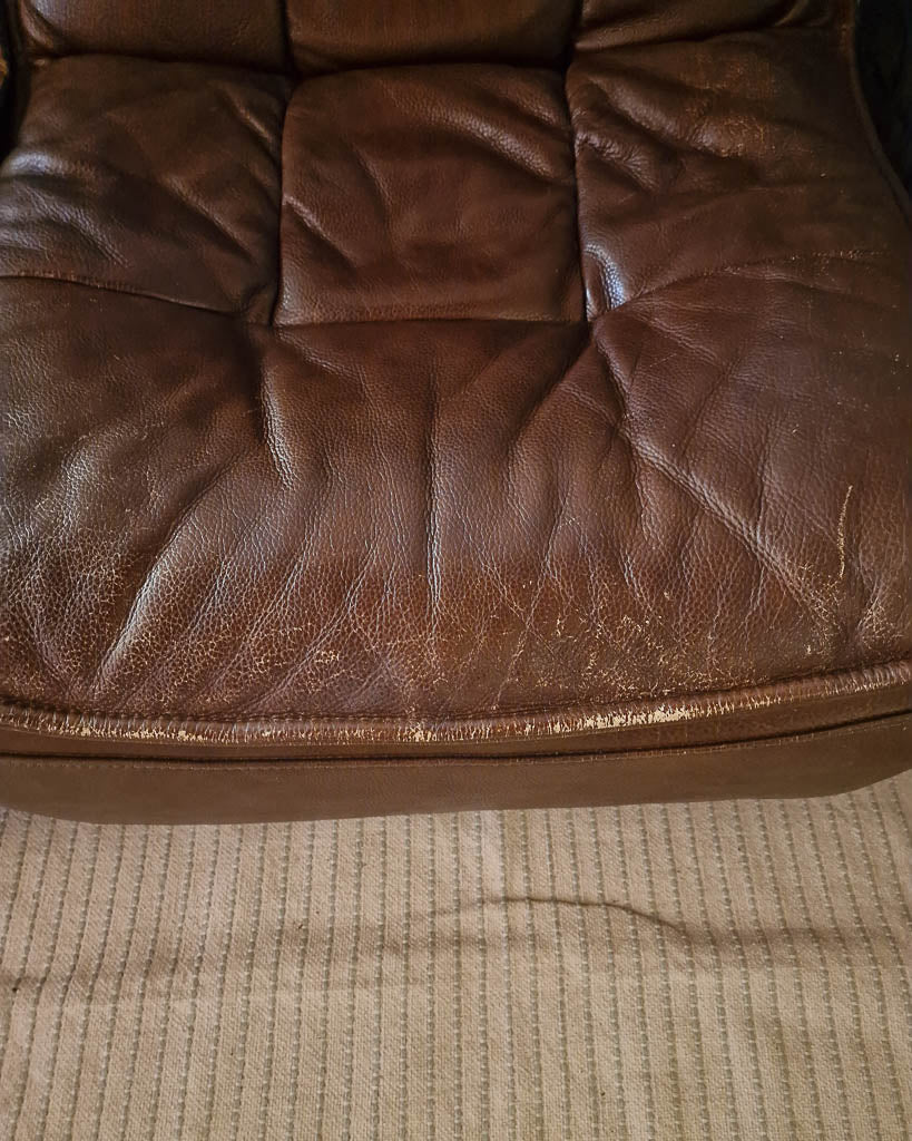 Mid Century Leather Modular Lounge Sofa Chair (Pair)