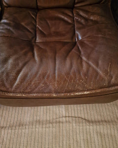 Mid Century Leather Modular Lounge Sofa Chair (Pair)