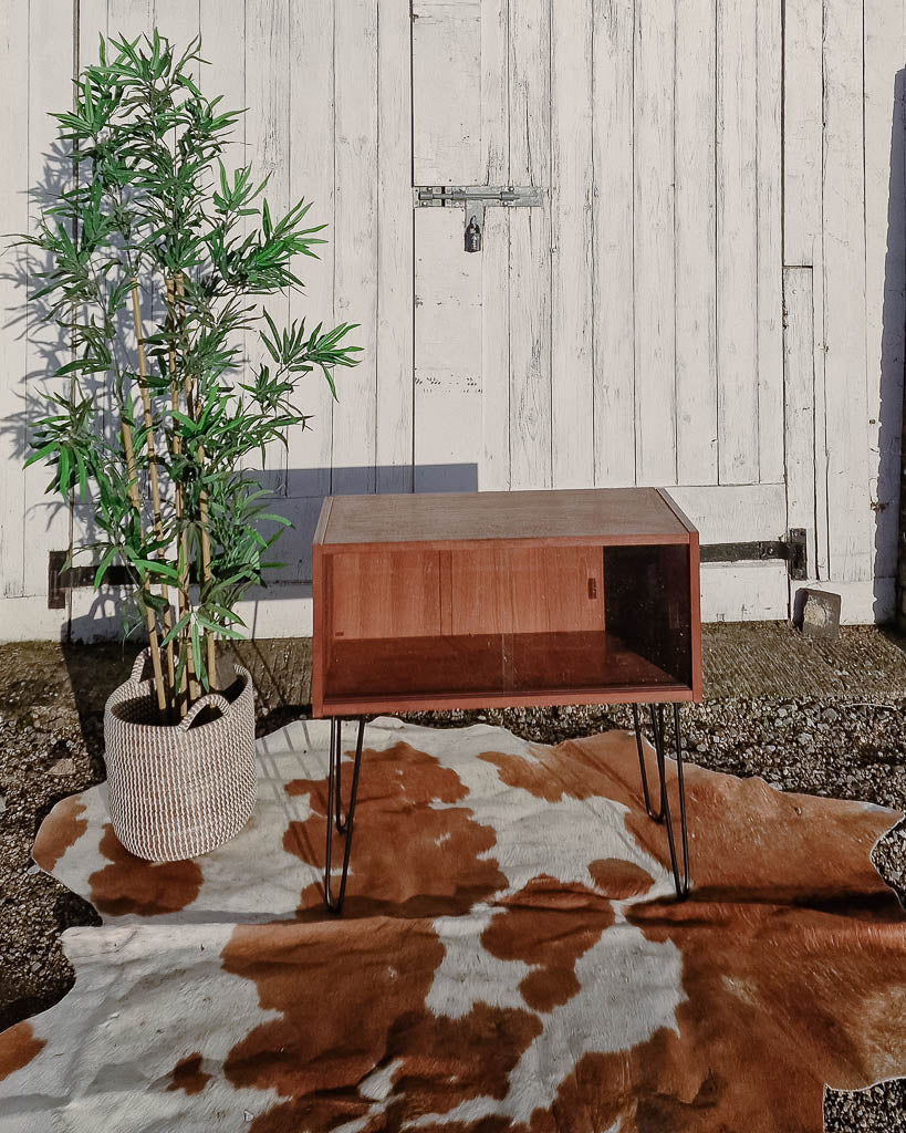 Mid Century Small Cocktail Cabinet / Sideboard (Glass Door)