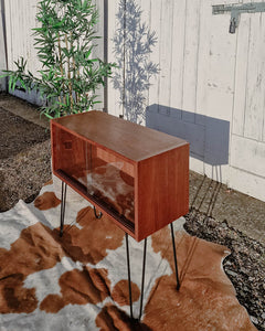 Mid Century Small Cocktail Cabinet / Sideboard (Glass Door)