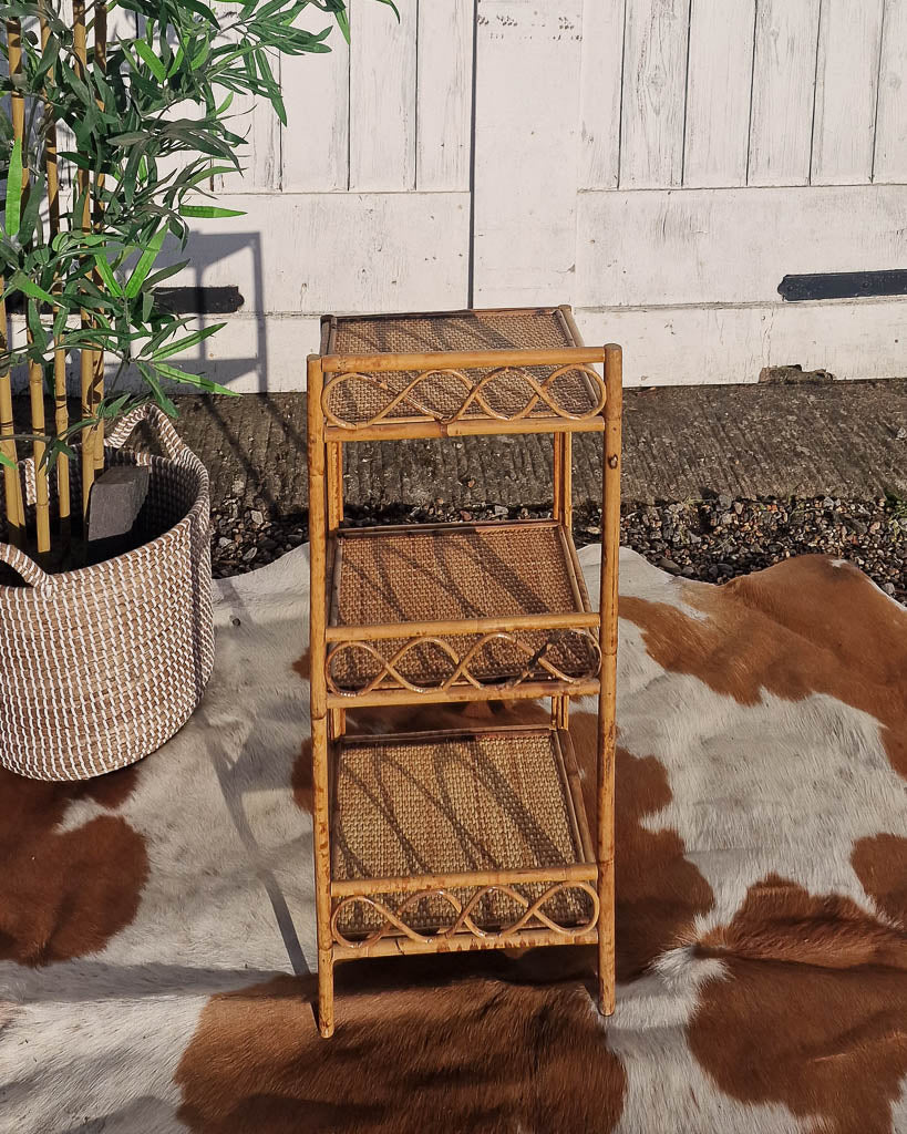 Bamboo Bedside Side Tables (Pair)