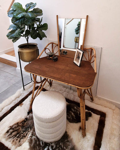 Mid Century French Bamboo Dressing Table