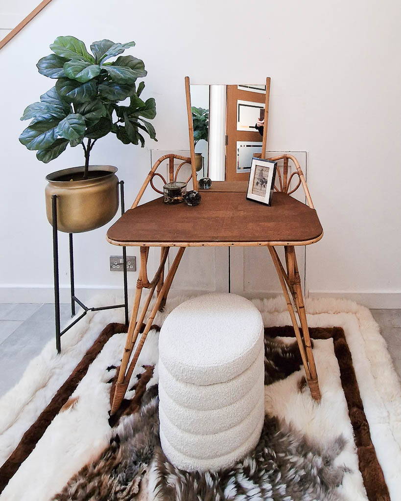 Mid Century French Bamboo Dressing Table