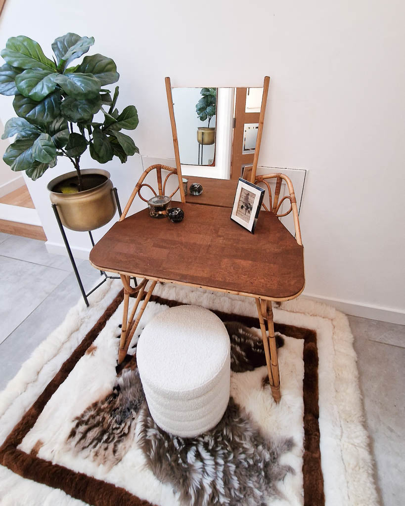Mid Century French Bamboo Dressing Table