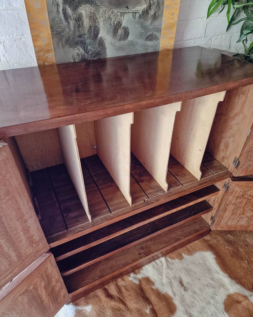 Mid Century LP Vinyl Record Unit / Cabinet (12")