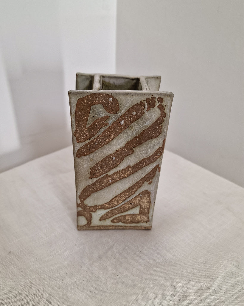 Mid Century Studio Brutalist Pottery Vase