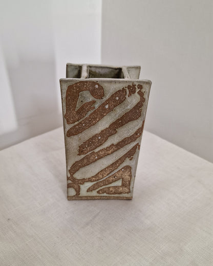 Mid Century Studio Brutalist Pottery Vase