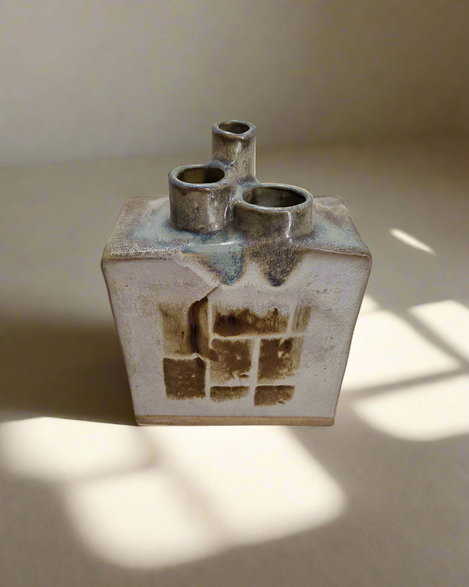 Mid Century Studio Brutalist Pottery Vase