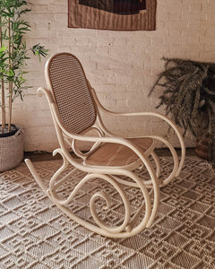Mid Century Thonet Rocking Chair (White)