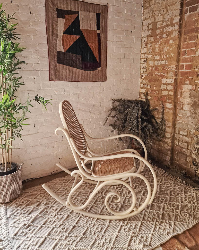 Mid Century Thonet Rocking Chair (White)