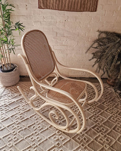 Mid Century Thonet Rocking Chair (White)