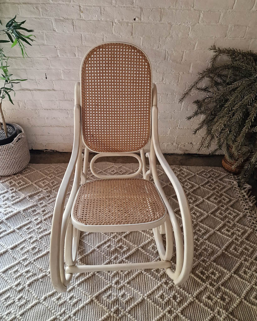 Mid Century Thonet Rocking Chair (White)