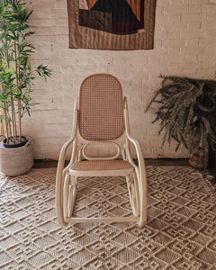 Mid Century Thonet Rocking Chair (White)