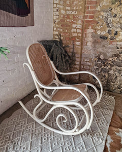 Mid Century Thonet Rocking Chair (White)