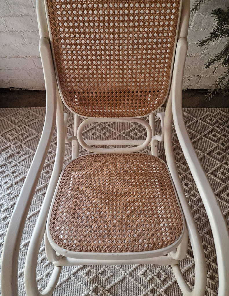 Mid Century Thonet Rocking Chair (White)