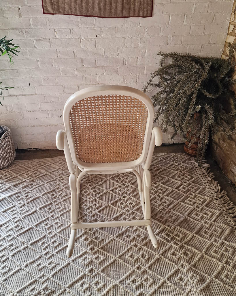 Mid Century Thonet Rocking Chair (White)