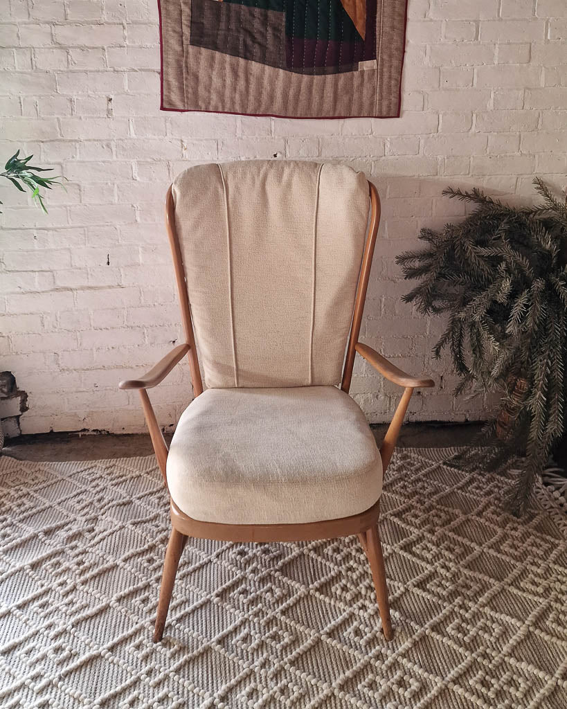 Pair Mid Century Ercol No 835 Evergreen Armchair