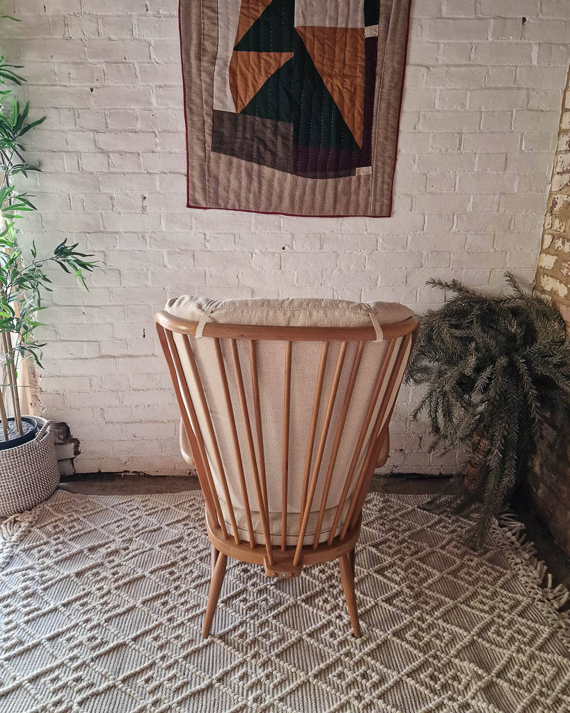 Pair Mid Century Ercol No 835 Evergreen Armchair